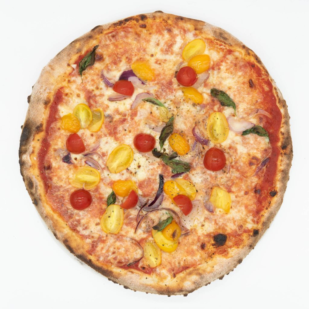 Food photography: pizza dall'alto (light box)
